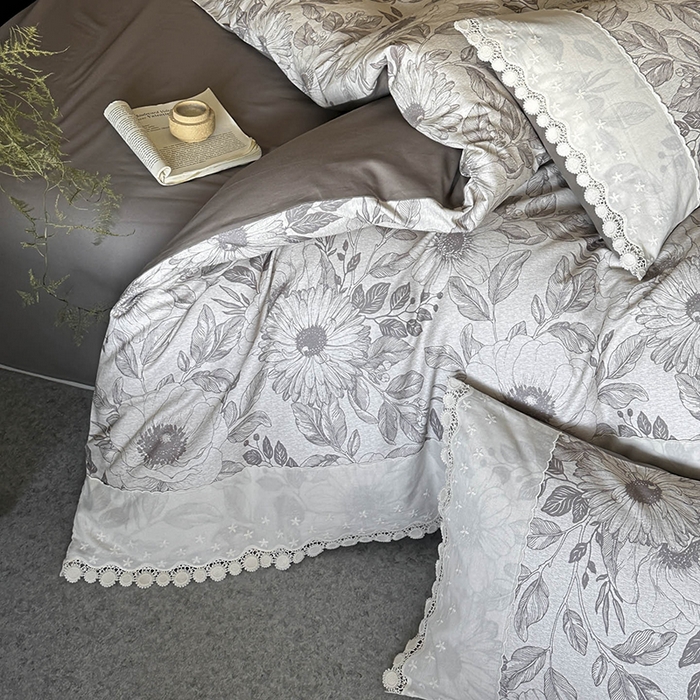 91家纺网 家纺一手货源 找家纺 宜代光年 2025新款全棉磨毛花边四件套 花漾