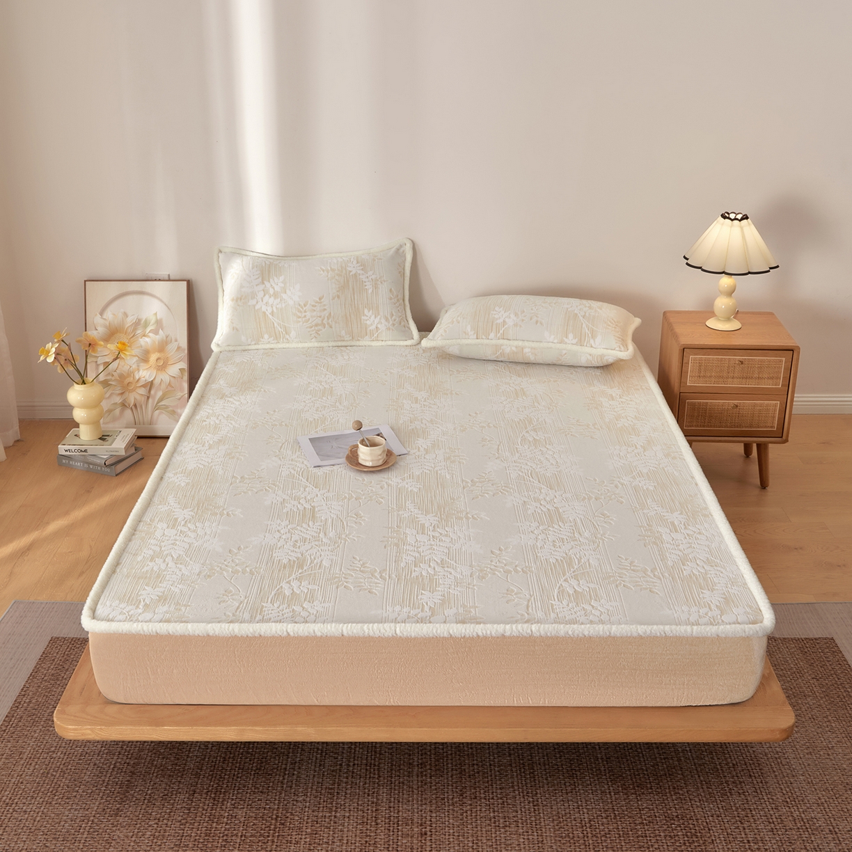 91家纺网 家纺一手货源 找家纺 （总）吾诺家居 2025新款高克重雕花牛奶绒单品床笠