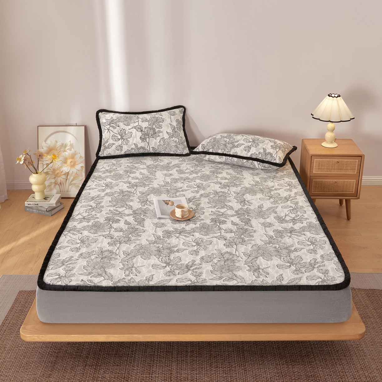 91家纺网 家纺一手货源 找家纺 （总）吾诺家居 2025新款高克重雕花牛奶绒单品床笠