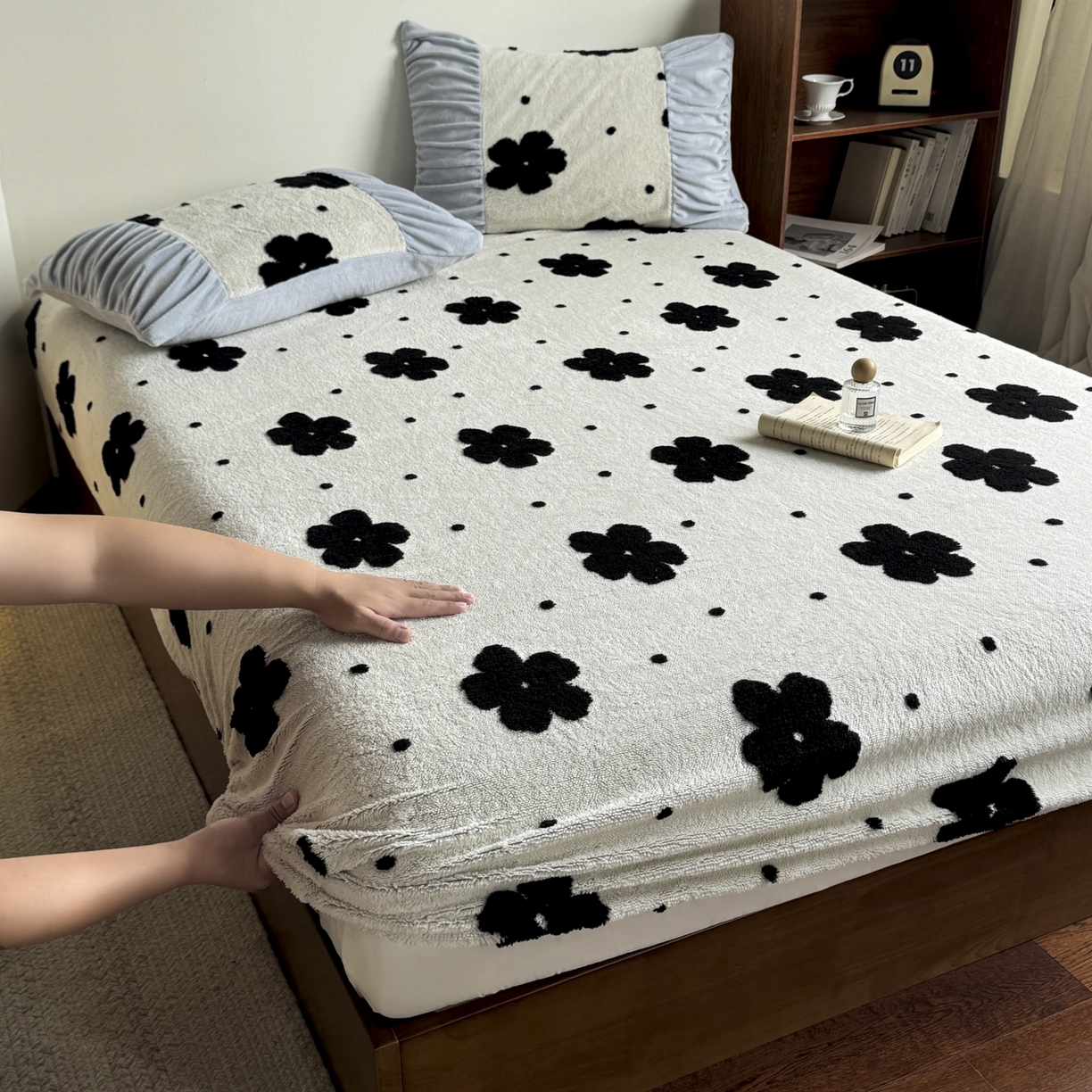 91家纺网 家纺一手货源 找家纺 新印象 2025新款阳离子绒保暖床笠 阳离子绒-慕朵