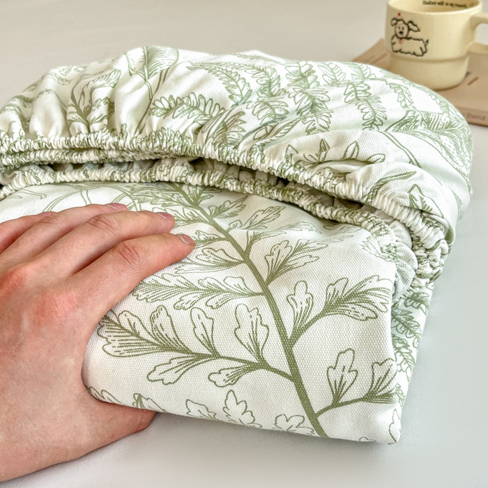 91家纺网 家纺一手货源 找家纺 宜代光年 2025新款全棉老粗布数码印花拼角工艺床单床笠 叠拍