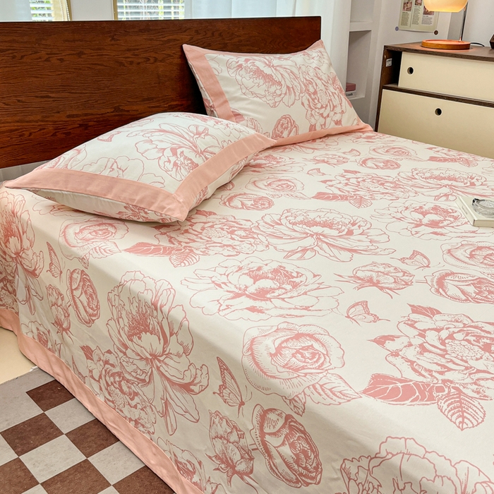 91家纺网 家纺一手货源 找家纺 宜代光年 2025新款全棉老粗布数码印花拼角工艺床单床笠 床单-伊洛