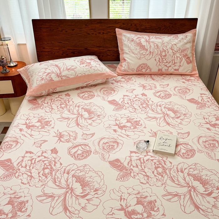 91家纺网 家纺一手货源 找家纺 宜代光年 2025新款全棉老粗布数码印花拼角工艺床单床笠 床单-伊洛