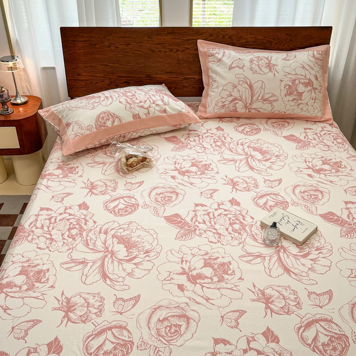 91家纺网 家纺一手货源 找家纺 宜代光年 2025新款全棉老粗布数码印花拼角工艺床单床笠 床笠-伊洛