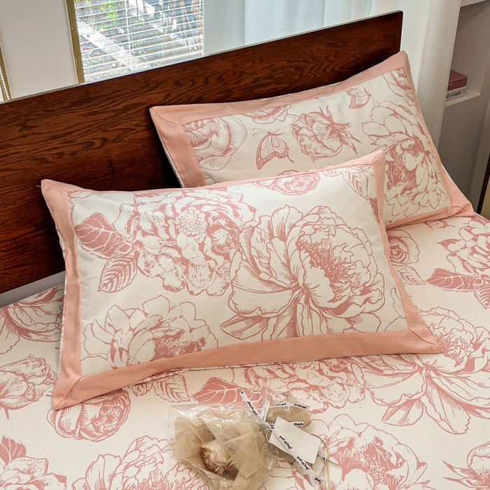 91家纺网 家纺一手货源 找家纺 宜代光年 2025新款全棉老粗布数码印花拼角工艺床单床笠 床笠-伊洛