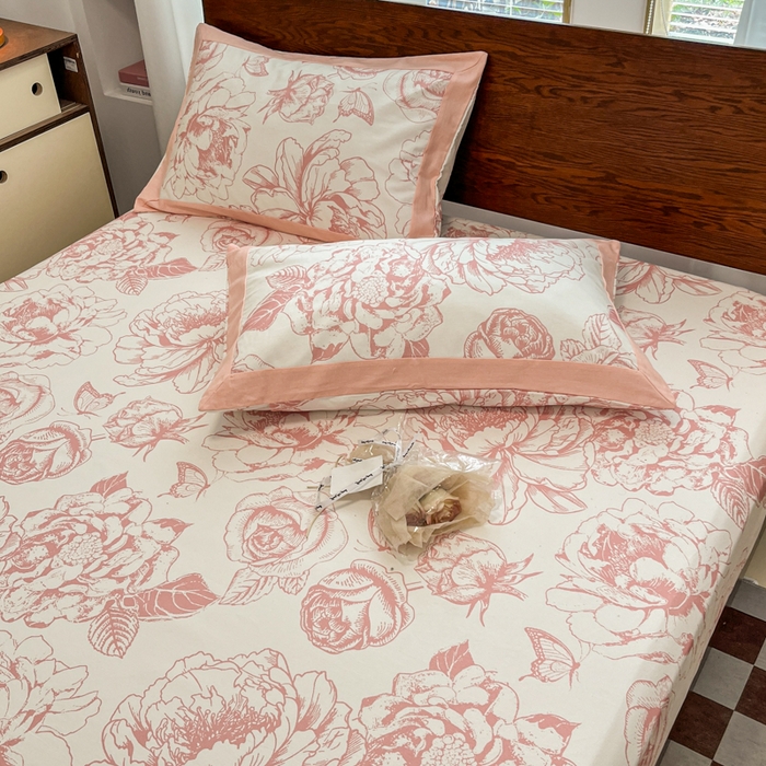 91家纺网 家纺一手货源 找家纺 宜代光年 2025新款全棉老粗布数码印花拼角工艺床单床笠 床笠-伊洛