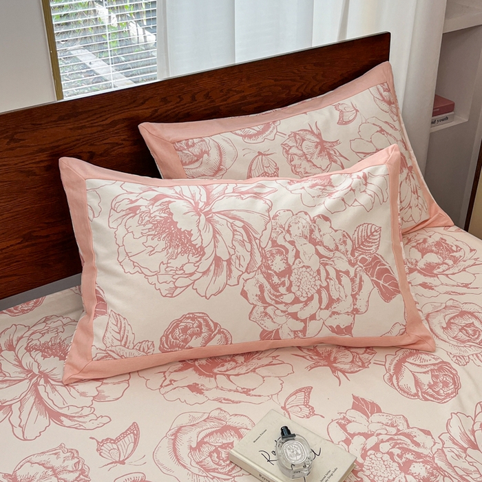 91家纺网 家纺一手货源 找家纺 宜代光年 2025新款全棉老粗布数码印花拼角工艺床单床笠 床单-伊洛