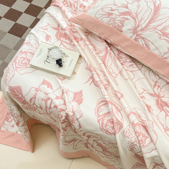 91家纺网 家纺一手货源 找家纺 宜代光年 2025新款全棉老粗布数码印花拼角工艺床单床笠 床单-伊洛