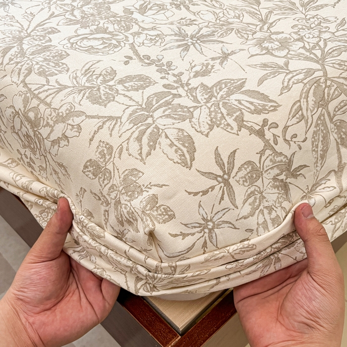 91家纺网 家纺一手货源 找家纺 宜代光年 2025新款全棉老粗布数码印花拼角工艺床单床笠 床笠-素影