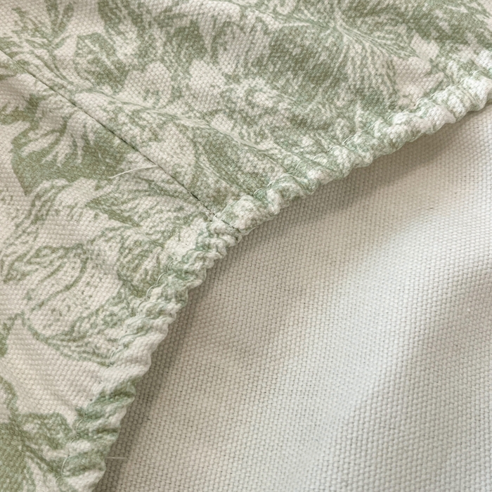 91家纺网 家纺一手货源 找家纺 宜代光年 2025新款全棉老粗布数码印花拼角工艺床单床笠 床笠-绿蔓