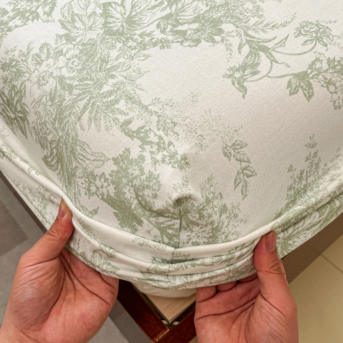 91家纺网 家纺一手货源 找家纺 宜代光年 2025新款全棉老粗布数码印花拼角工艺床单床笠 床笠-绿蔓