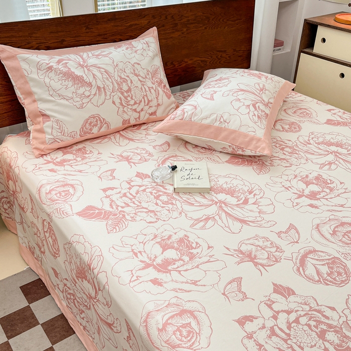 91家纺网 家纺一手货源 找家纺 宜代光年 2025新款全棉老粗布数码印花拼角工艺床单床笠 床单-伊洛