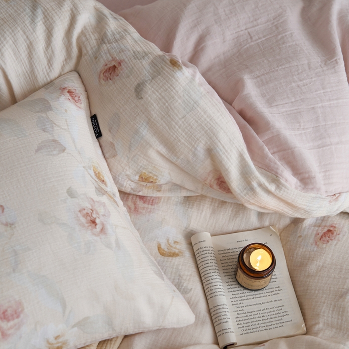 91家纺网 家纺一手货源 找家纺 宜代光年 2025新款全棉纯棉享云纱数码印花四件套 玉琼枝-米黄