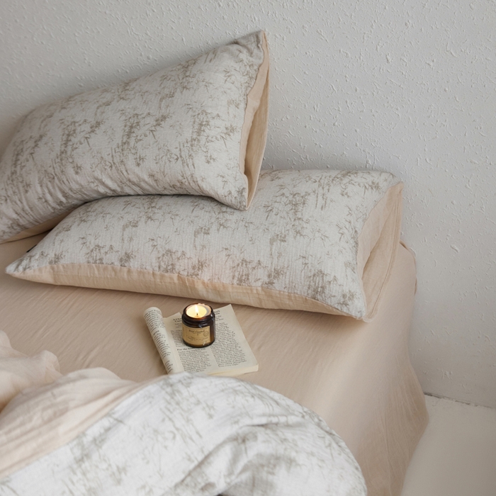 91家纺网 家纺一手货源 找家纺 宜代光年 2025新款全棉纯棉享云纱数码印花四件套 竹影