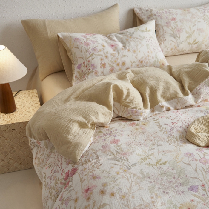 91家纺网 家纺一手货源 找家纺 （总）宜代光年 2025新款全棉纯棉享云纱数码印花四件套