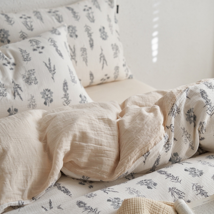 91家纺网 家纺一手货源 找家纺 宜代光年 2025新款全棉纯棉享云纱数码印花四件套 春山集