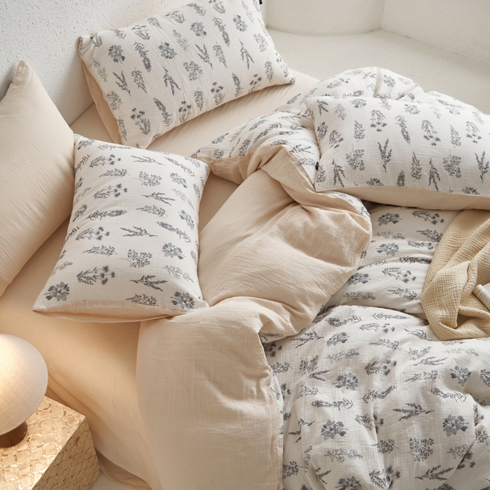 91家纺网 家纺一手货源 找家纺 宜代光年 2025新款全棉纯棉享云纱数码印花四件套 春山集