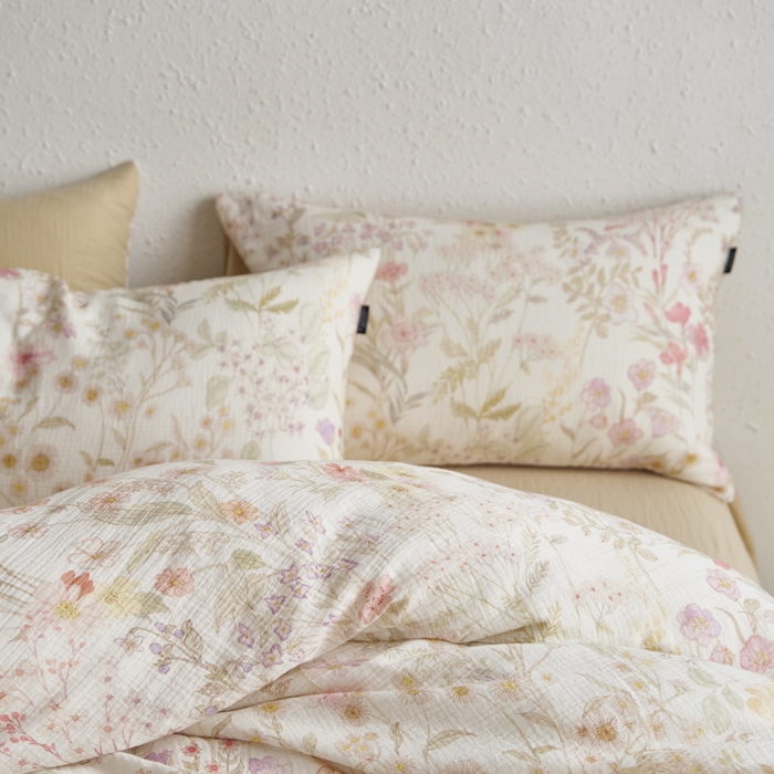 91家纺网 家纺一手货源 找家纺 宜代光年 2025新款全棉纯棉享云纱数码印花四件套 醉花季