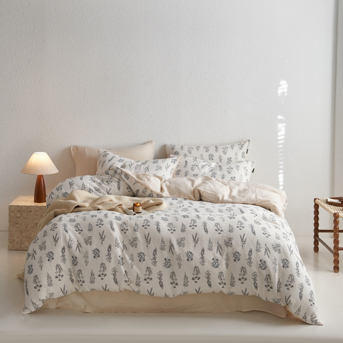 91家纺网 家纺一手货源 找家纺 宜代光年 2025新款全棉纯棉享云纱数码印花四件套 春山集