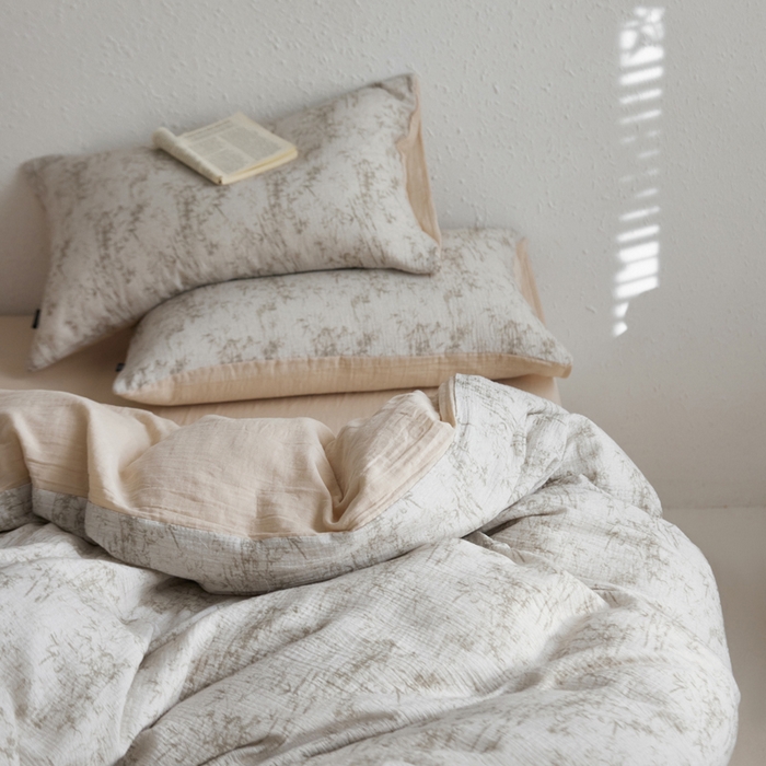 91家纺网 家纺一手货源 找家纺 宜代光年 2025新款全棉纯棉享云纱数码印花四件套 竹影