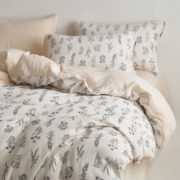 91家纺网 家纺一手货源 找家纺 宜代光年 2025新款全棉纯棉享云纱数码印花四件套 春山集