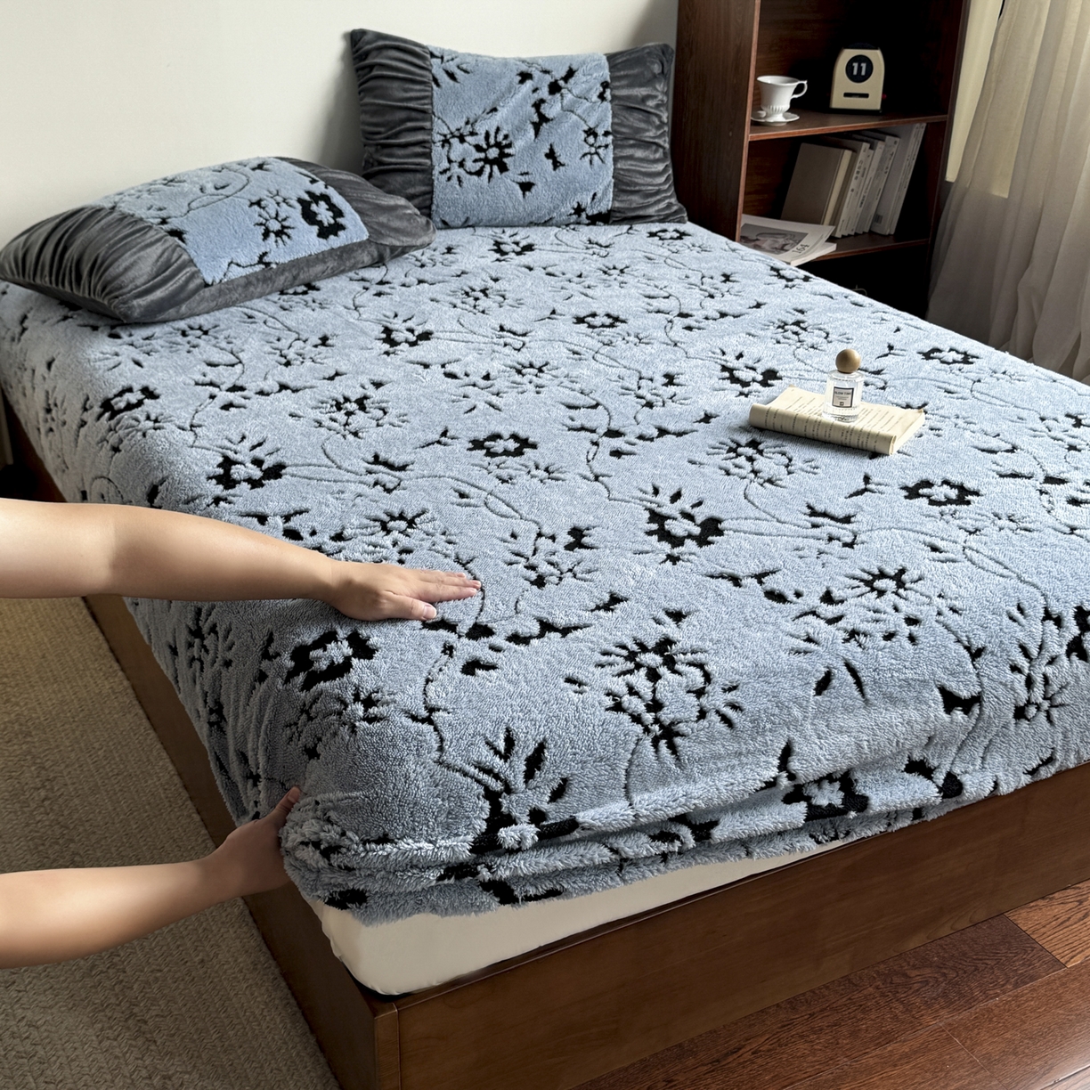 91家纺网 家纺一手货源 找家纺 新印象 2025新款阳离子绒保暖床笠 阳离子绒-缇娜