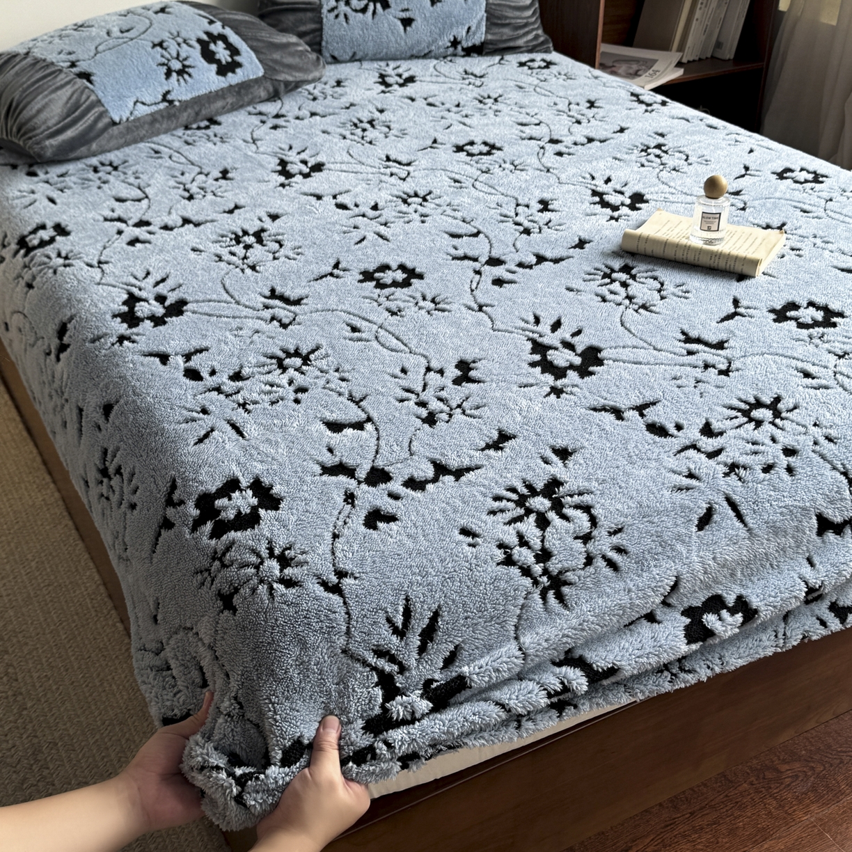 91家纺网 家纺一手货源 找家纺 新印象 2025新款阳离子绒保暖床笠 阳离子绒-缇娜