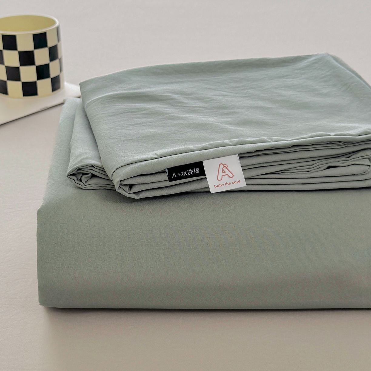 91家纺网 家纺一手货源 找家纺 十一家居 2025年新款ins风A类母婴级亲肤云朵水洗棉单床单 烟灰