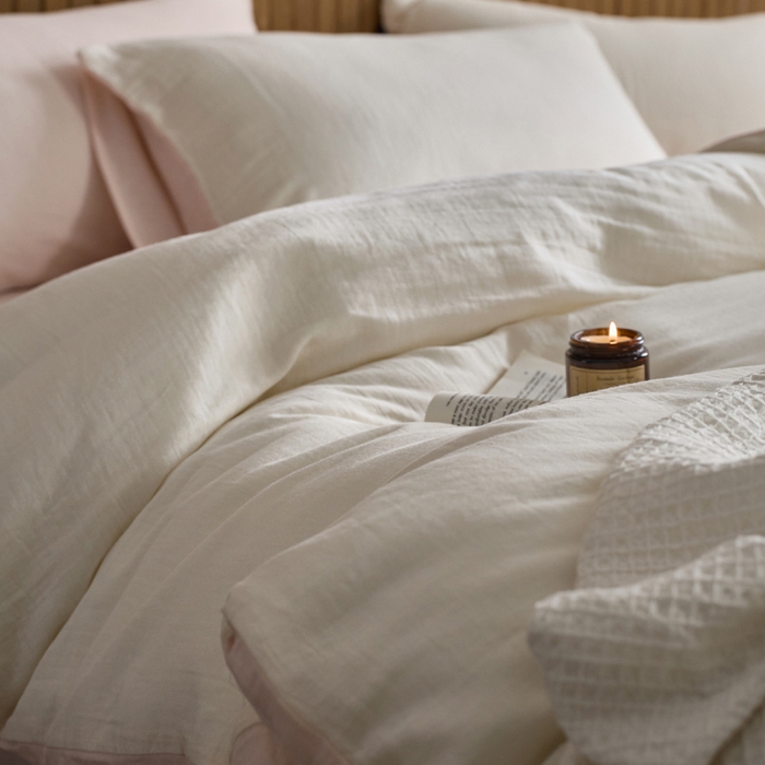 91家纺网 家纺一手货源 找家纺 宜代光年 2025新款全棉纯棉享云棉纯色暗合系列四件套 云享棉-媚粉