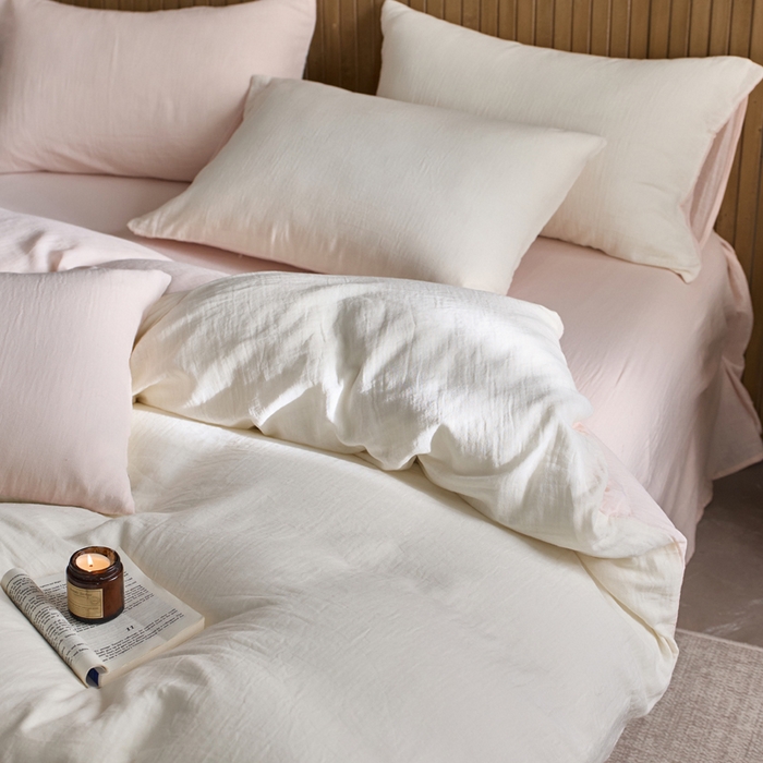 91家纺网 家纺一手货源 找家纺 宜代光年 2025新款全棉纯棉享云棉纯色暗合系列四件套 云享棉-媚粉