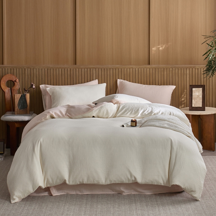 91家纺网 家纺一手货源 找家纺 宜代光年 2025新款全棉纯棉享云棉纯色暗合系列四件套 云享棉-媚粉