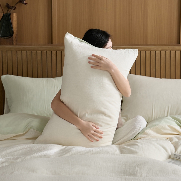 91家纺网 家纺一手货源 找家纺 宜代光年 2025新款全棉纯棉享云棉纯色暗合系列四件套 云享棉-青绿