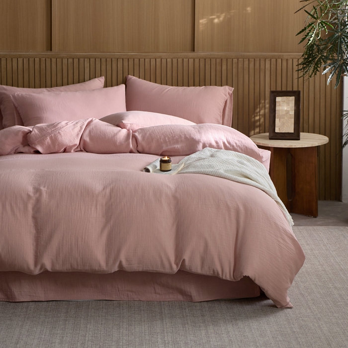 91家纺网 家纺一手货源 找家纺 宜代光年 2025新款全棉纯棉享云棉纯色暗合系列四件套 云享棉-豆沙