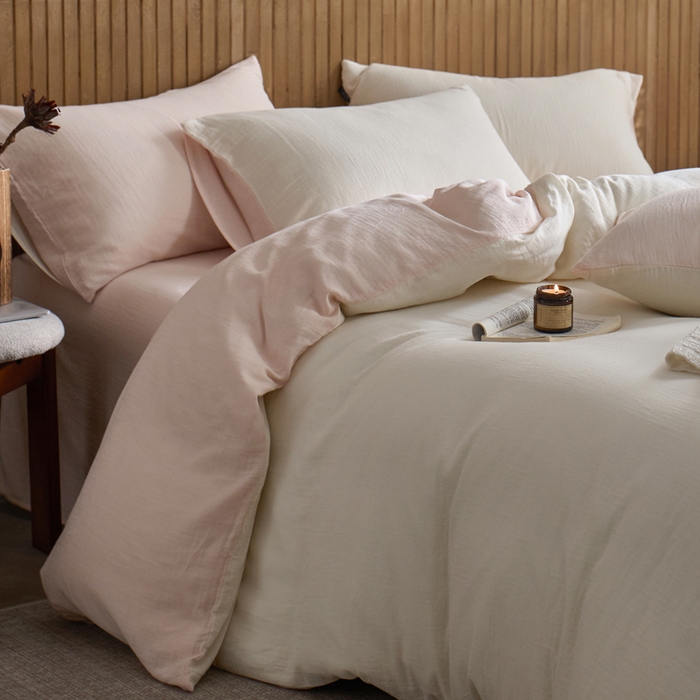 91家纺网 家纺一手货源 找家纺 宜代光年 2025新款全棉纯棉享云棉纯色暗合系列四件套 云享棉-媚粉