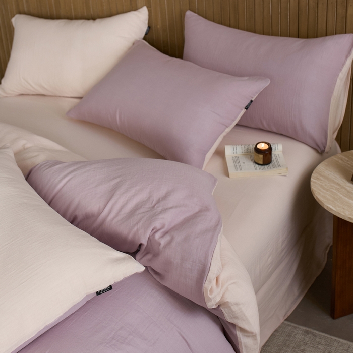 91家纺网 家纺一手货源 找家纺 宜代光年 2025新款全棉纯棉享云棉纯色暗合系列四件套 云享棉-柔紫