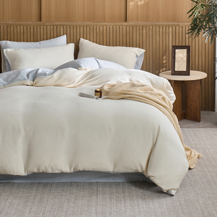 91家纺网 家纺一手货源 找家纺 宜代光年 2025新款全棉纯棉享云棉纯色暗合系列四件套 云享棉-雾蓝