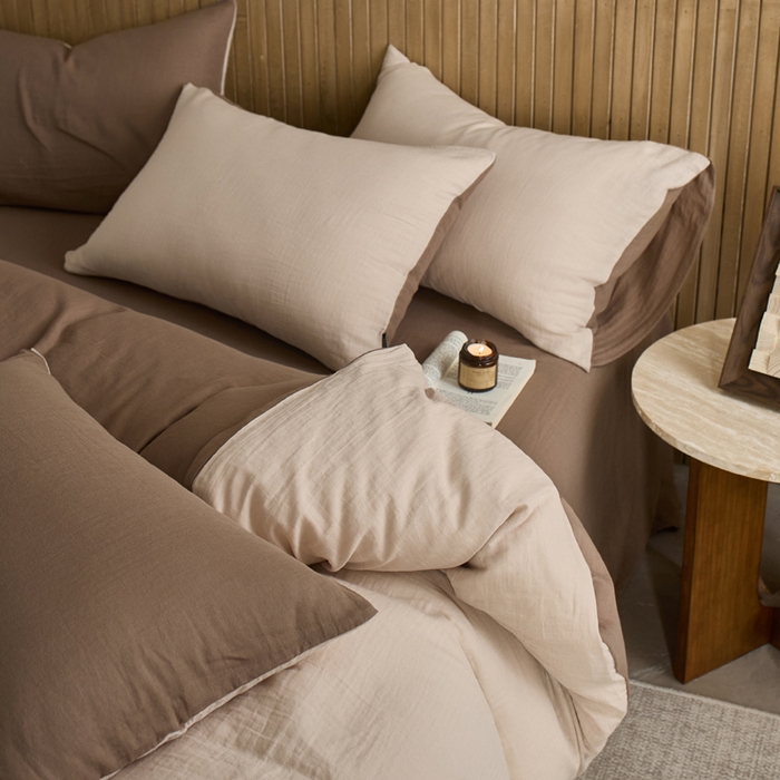 91家纺网 家纺一手货源 找家纺 宜代光年 2025新款全棉纯棉享云棉纯色暗合系列四件套 云享棉-卡其