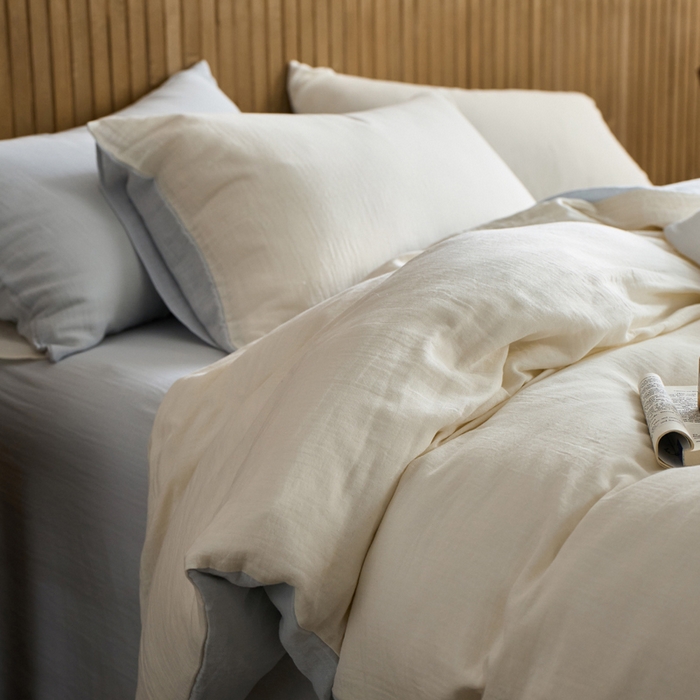 91家纺网 家纺一手货源 找家纺 宜代光年 2025新款全棉纯棉享云棉纯色暗合系列四件套 云享棉-雾蓝