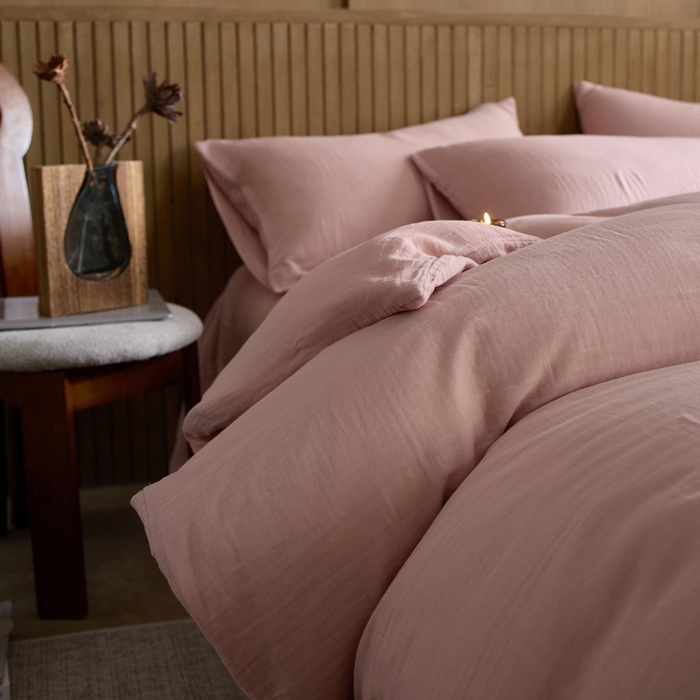 91家纺网 家纺一手货源 找家纺 宜代光年 2025新款全棉纯棉享云棉纯色暗合系列四件套 云享棉-豆沙