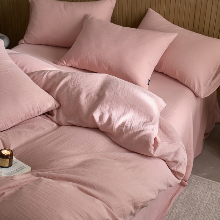 91家纺网 家纺一手货源 找家纺 宜代光年 2025新款全棉纯棉享云棉纯色暗合系列四件套 云享棉-豆沙