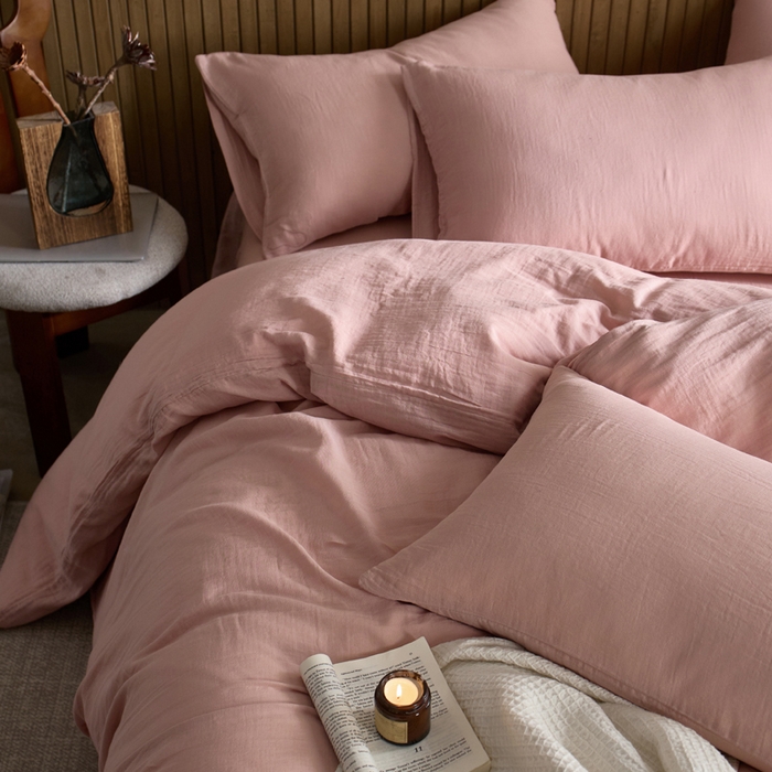 91家纺网 家纺一手货源 找家纺 宜代光年 2025新款全棉纯棉享云棉纯色暗合系列四件套 云享棉-豆沙