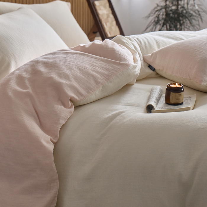 91家纺网 家纺一手货源 找家纺 宜代光年 2025新款全棉纯棉享云棉纯色暗合系列四件套 云享棉-媚粉