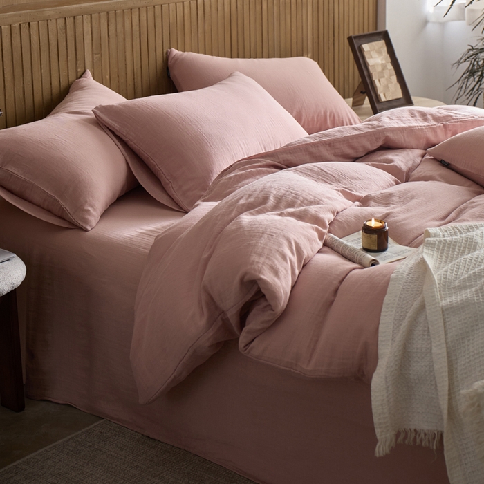 91家纺网 家纺一手货源 找家纺 宜代光年 2025新款全棉纯棉享云棉纯色暗合系列四件套 云享棉-豆沙