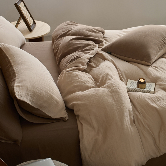 91家纺网 家纺一手货源 找家纺 宜代光年 2025新款全棉纯棉享云棉纯色暗合系列四件套 云享棉-卡其