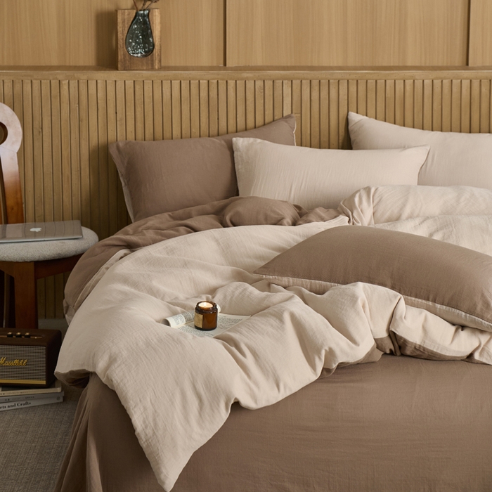 91家纺网 家纺一手货源 找家纺 宜代光年 2025新款全棉纯棉享云棉纯色暗合系列四件套 云享棉-卡其