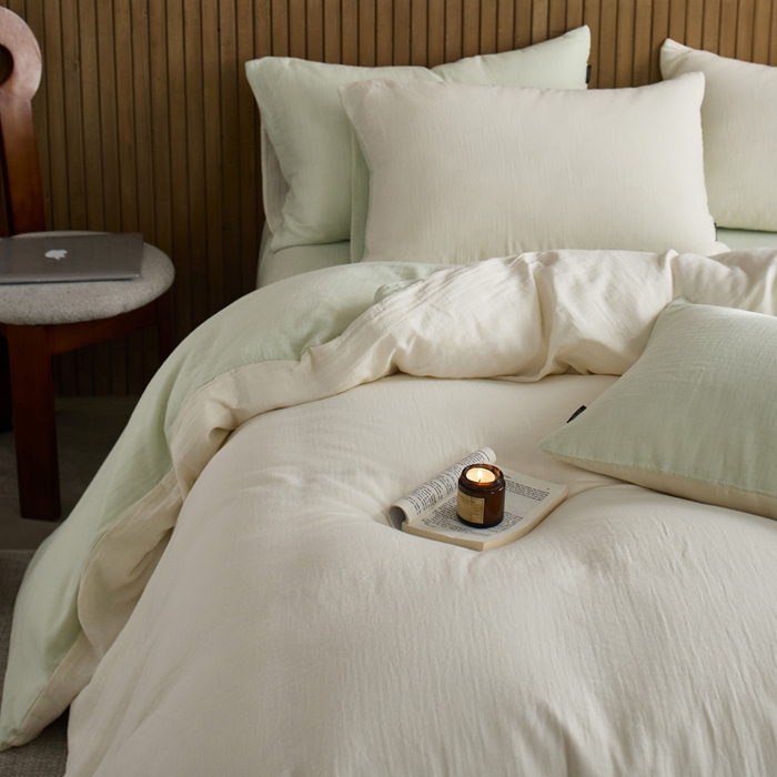91家纺网 家纺一手货源 找家纺 宜代光年 2025新款全棉纯棉享云棉纯色暗合系列四件套 云享棉-青绿