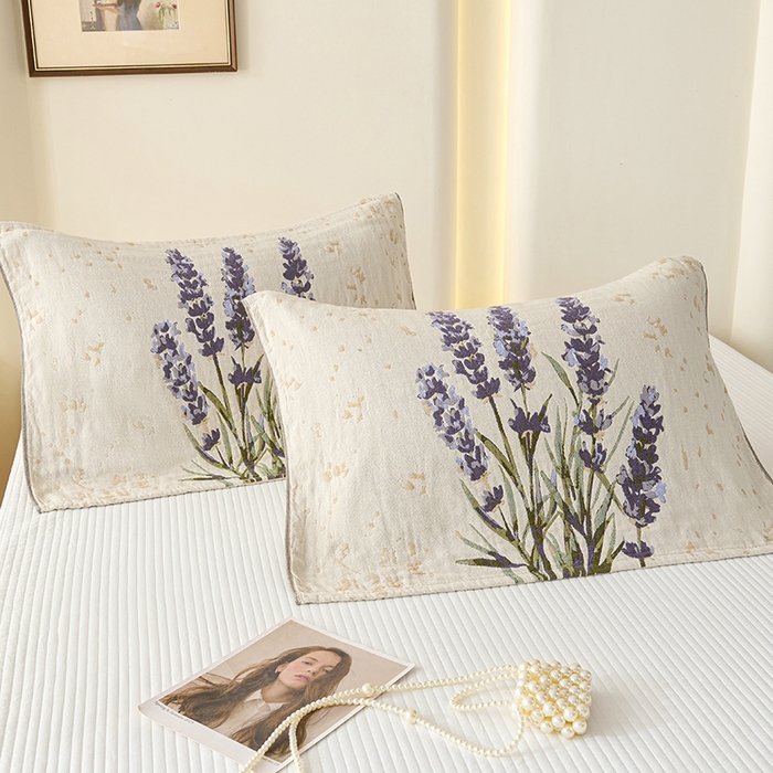 91家纺网 家纺一手货源 找家纺 （总）棠薇家纺 2025新款纯棉纱布枕巾水洗全棉枕巾色织提花透气排汗预缩水