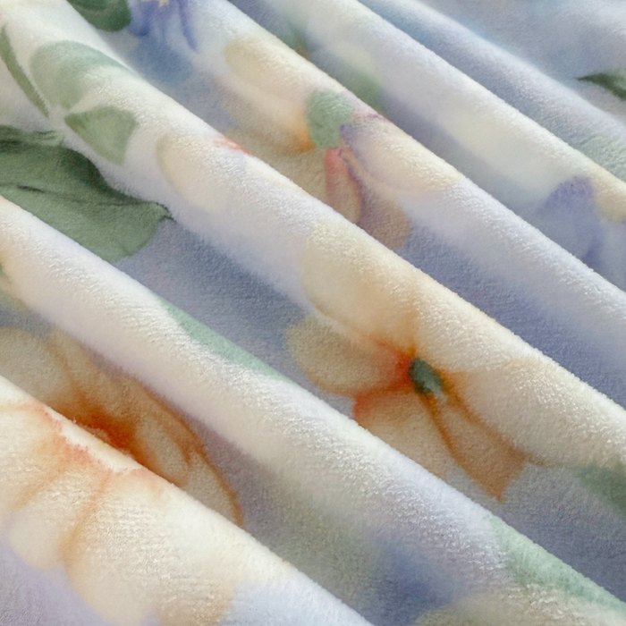 91家纺网 家纺一手货源 找家纺 王朝国际 2025新款高克重牛奶绒印花四件套 紫霞仙子