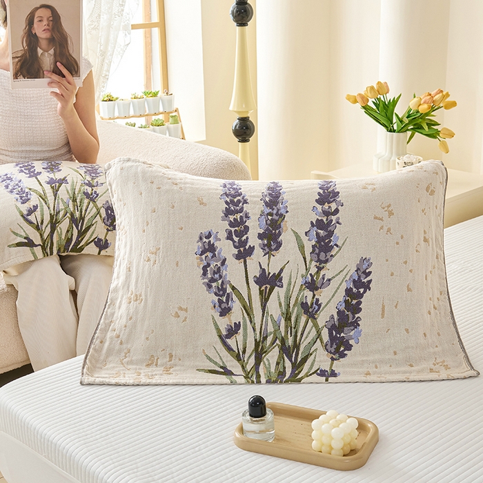 91家纺网 家纺一手货源 找家纺 （总）棠薇家纺 2025新款纯棉纱布枕巾水洗全棉枕巾色织提花透气排汗预缩水