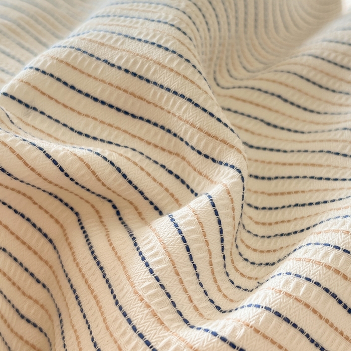 91家纺网 家纺一手货源 找家纺 宜代光年 2025新款全棉纯棉色织提花滚绳款四件套-森韵 森韵-蓝灰